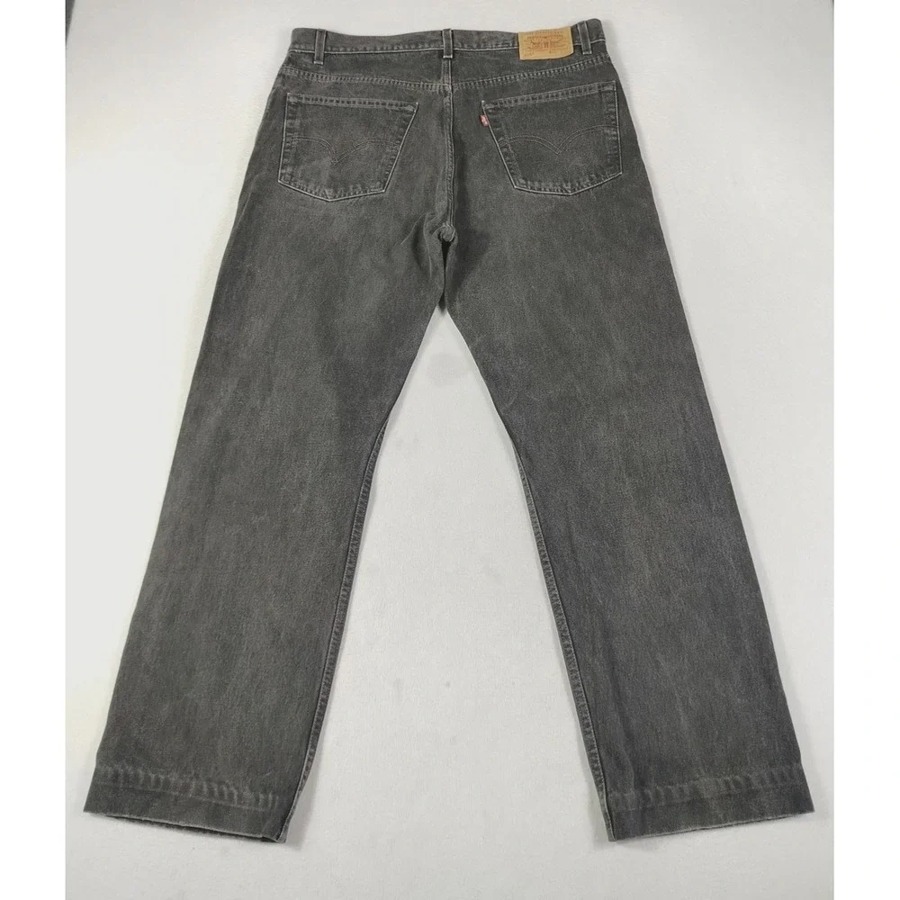 Vintage Levis 505 Jeans Mens 40 Black Regular Fit Denim 90s Grunge Skater Casual